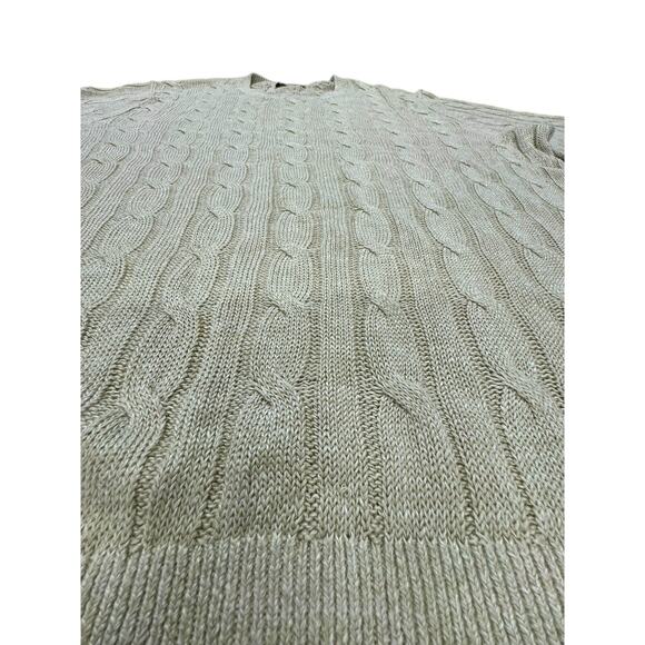 BROOKS BROTHERS "ITALIAN YARN" XL Tan Cable Knit PLZ READ!!!!,Old Money,Preppy - Picture 2 of 9